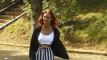 Teen Redhead Flaunts New Lingerie In Outdoor Setting With Satisfying Conclusion