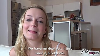 Verlegen Blonde Slet Krijgt Een Pov Creampie Na Het Deepthroaten