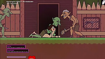 En La Tercera Etapa De Un Juego Hentai, Una Sobreviviente Femenina Desnuda Lucha Contra Los Goblins Lujuriosos Pero En Última Instancia Sucumbe A Sus Avances, Recibiendo Una Penetración Brusca E Intensa, Tragando Copiosas Cantidades De Semen