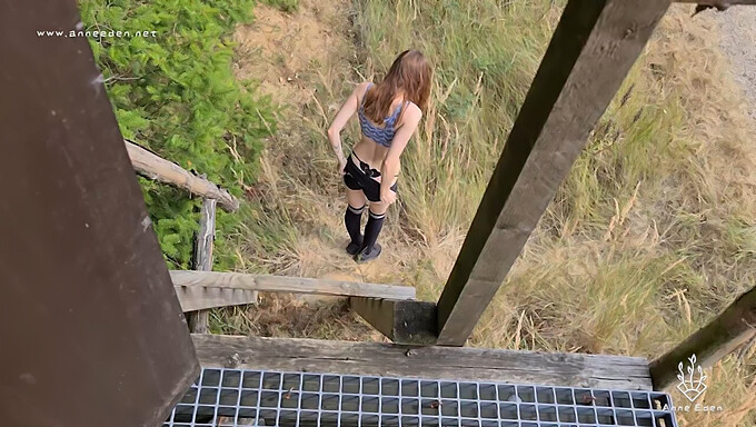 A Voyeuristic Pov Video Of A German Coed'S Outdoor Pleasure Session