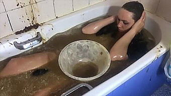 Gothic Babe Gets Covered In Slime In Hot Food Fetish Video