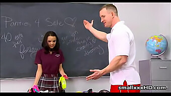 Young Cheerleader Gets Roughed By Gym Teacher In Steamy Encounter