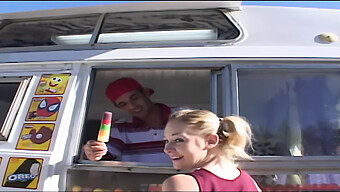 Cindy Loo Gives A Blowjob To An Ice Cream Maker In Exchange For Sex