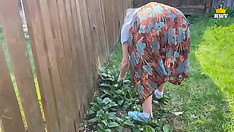 A Mature Married Woman Gets Stuck In A Fence And Receives Assistance From A Helpful Neighbor Who Proceeds To Have Sex With Her