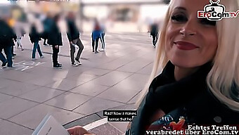 German Mature With Big Tits Flirts On Public Street In Berlin For Erocom Casting