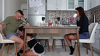 Public Handjob And Fucking Of The Housekeeper While Her Husband Watches