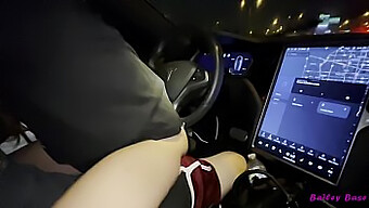 Bailey Base, A Seductive And Charming Young Teen, Engages In Sexual Activity With Her Tinder Match While He Operates His Tesla, All Captured In Stunning 4k Quality.