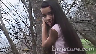 Lupe, A Small Teen, Pleasures Herself Outdoors In The Woods