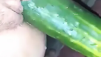 European Amateur'S Intense Squirting Orgasm With Vegetable Toy